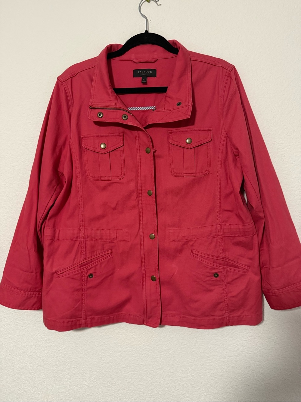 Talbots Women's Raspberry Pink Utility Jacket - Picture 3 of 15